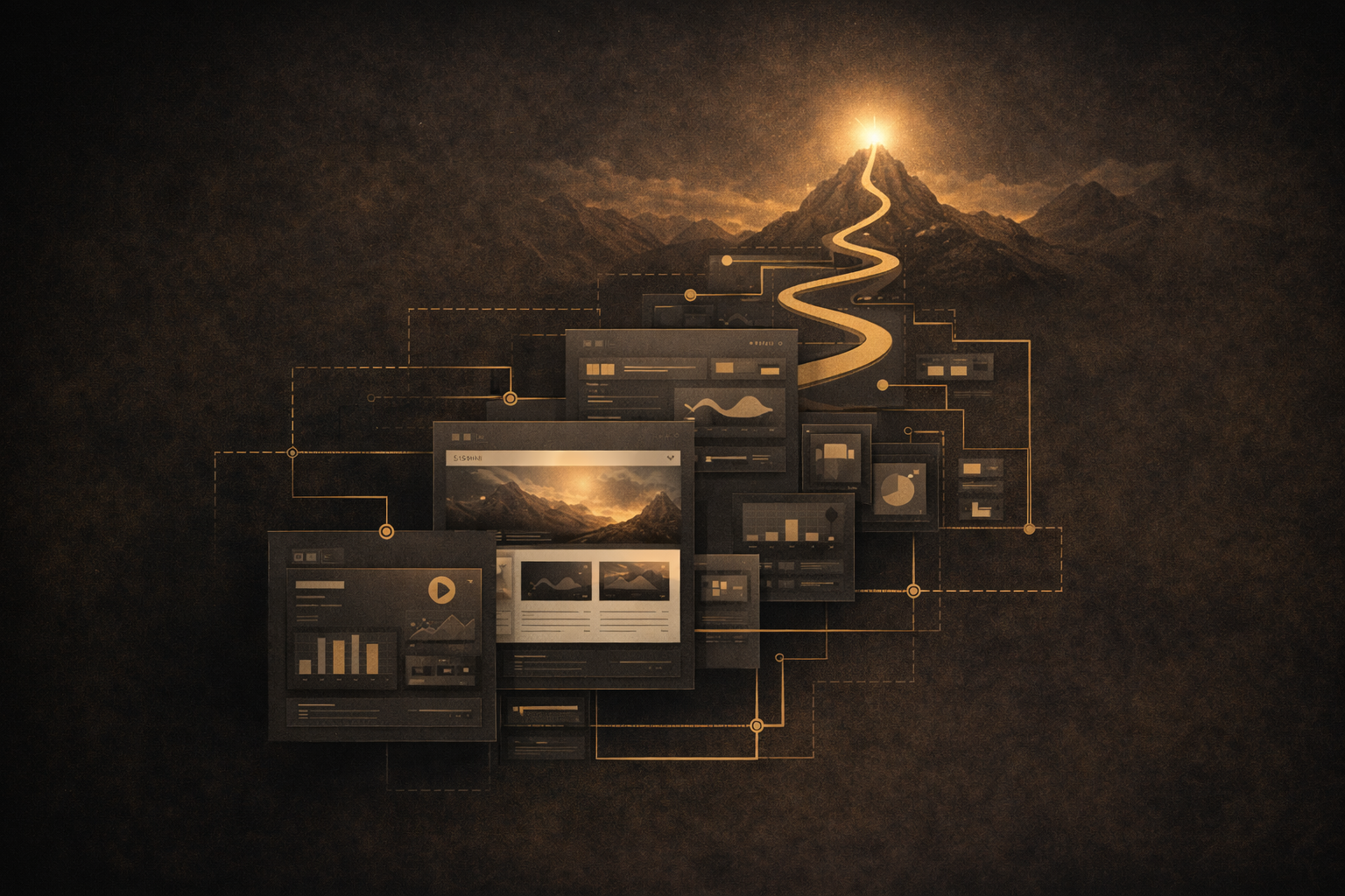 Composition stratégique évoquant une visibilité organique durable